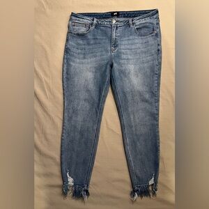 I&M Black label fringe hem ankle jeans ~ SIZE 16